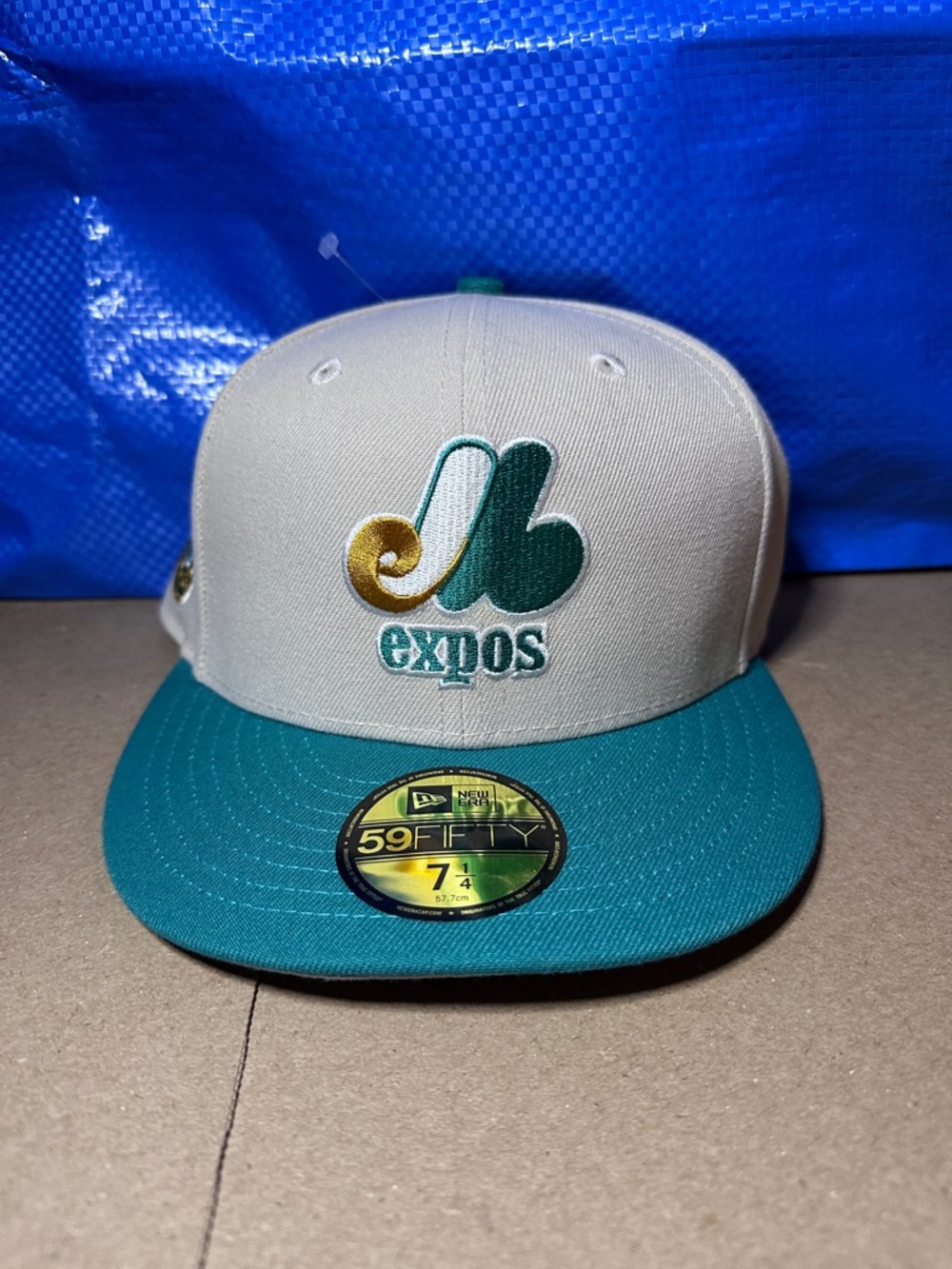 New Era White and Black 59FIFTY Fitted Hat Cooperstown Collection 7 1/4